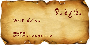 Volf Éva névjegykártya